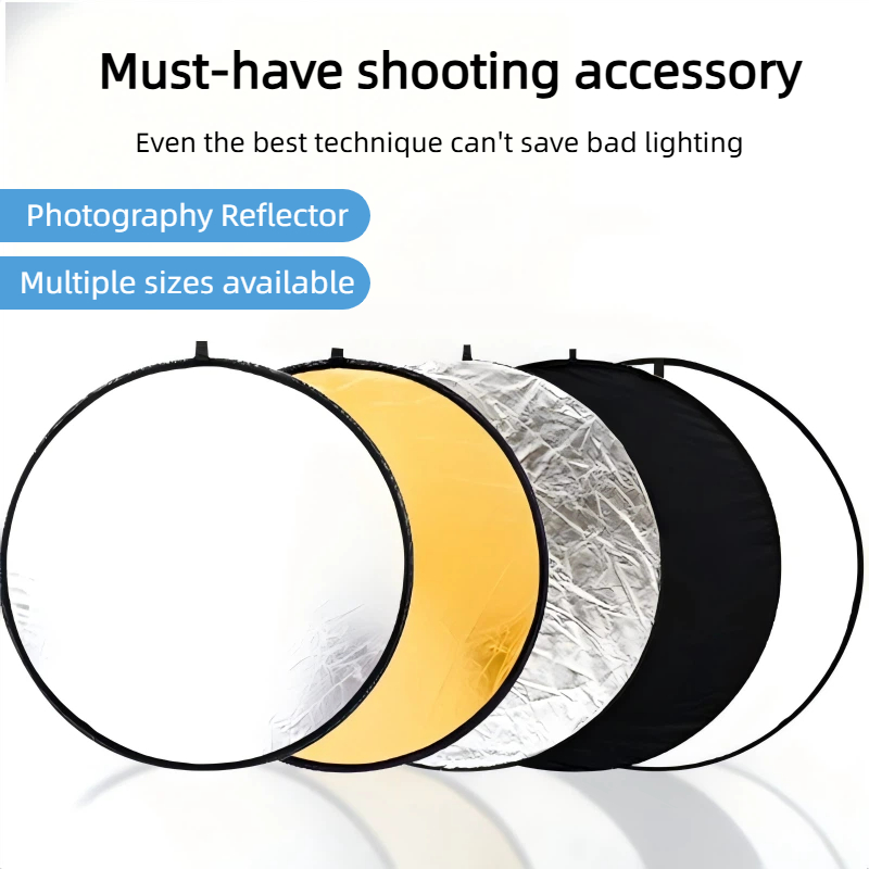 Photography Lighting For Outdoors - 2-in-1 Dual Sided Gold Silver Reflector