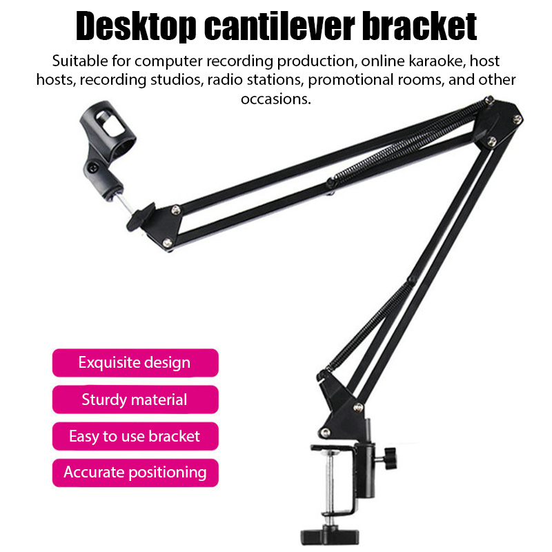 Boom Arm Stand - Professional Flexible Desktop Microphone Hanging Adjustable