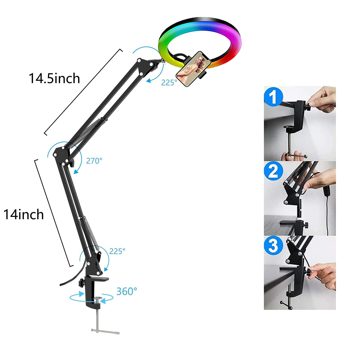 RGB Selfie Ring Light 26cm Fil - đánh giá và giá Photography Lighting Ring