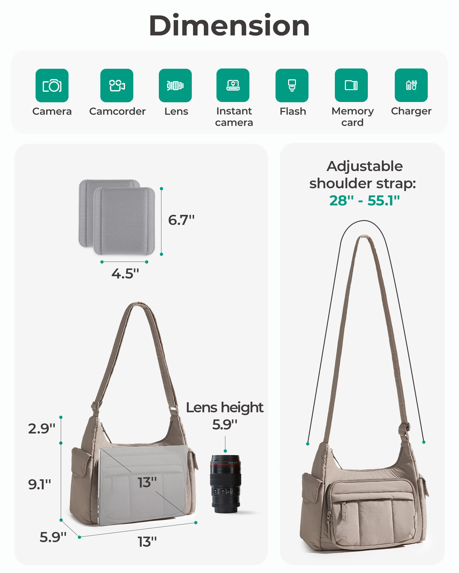 BAGSMART 2 in 1 Camera Sling B - đánh giá và giá Photography Lighting Equipment Bags