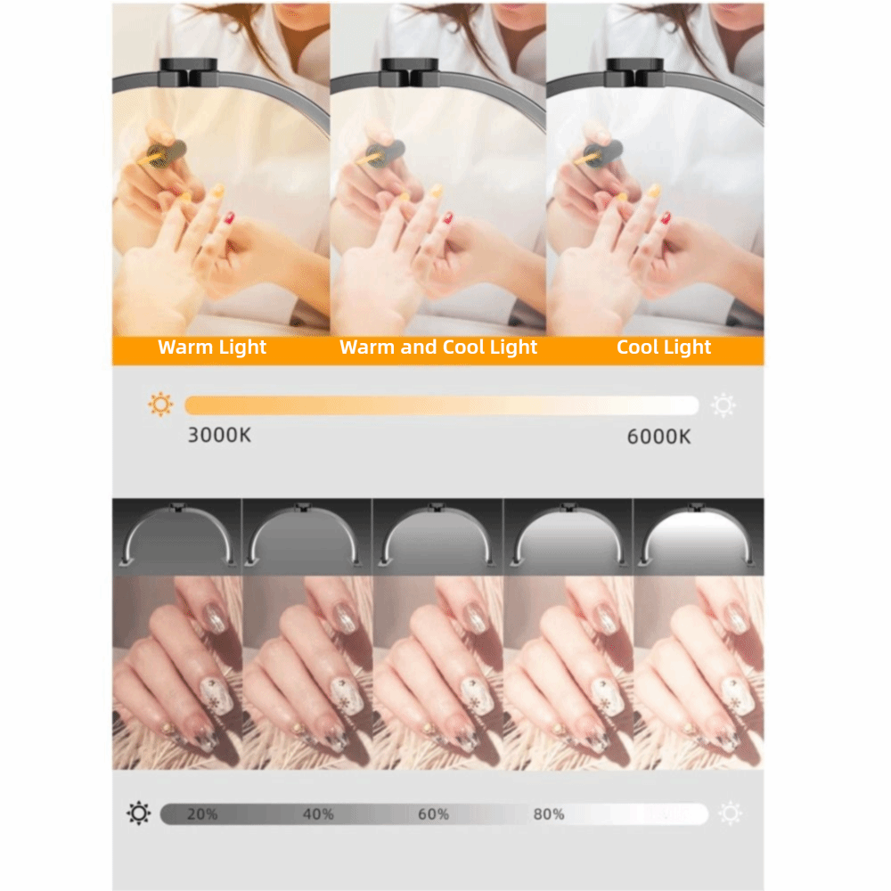 Dimmable Half Moon Nail Lamp 1 - đánh giá và giá Photography Lighting No Shadows