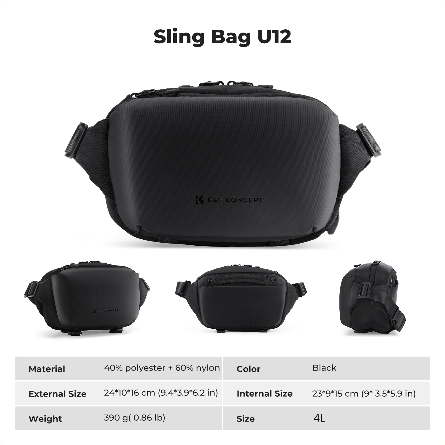 K&F CONCEPT 4L Camera Sling Ba - đánh giá và giá Photography Lighting Equipment Bags