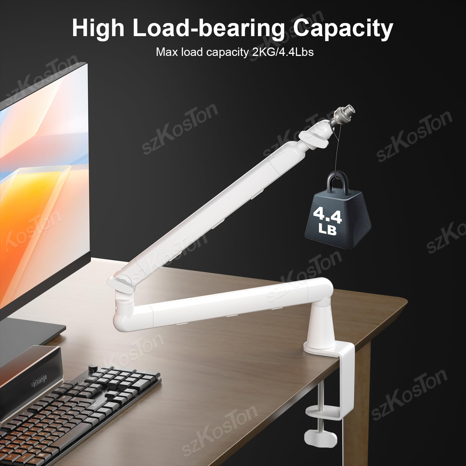 White Microphone Boom Arm Adju - đánh giá và giá Boom Arm Stand