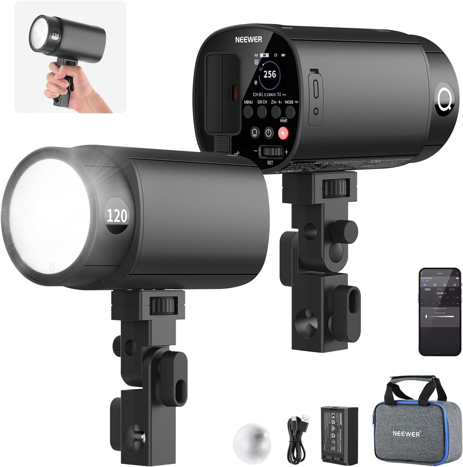 NEEWER 120Ws 2.4G TTL Outdoor  - đánh giá và giá Portable Strobe Monolight